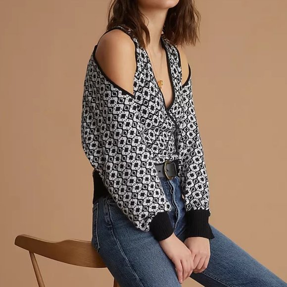 NWOT 💙 Maeve Anthropologie 2-Piece Floral Knit Tank Top Vest & Shrug Set Medium - Picture 1 of 9